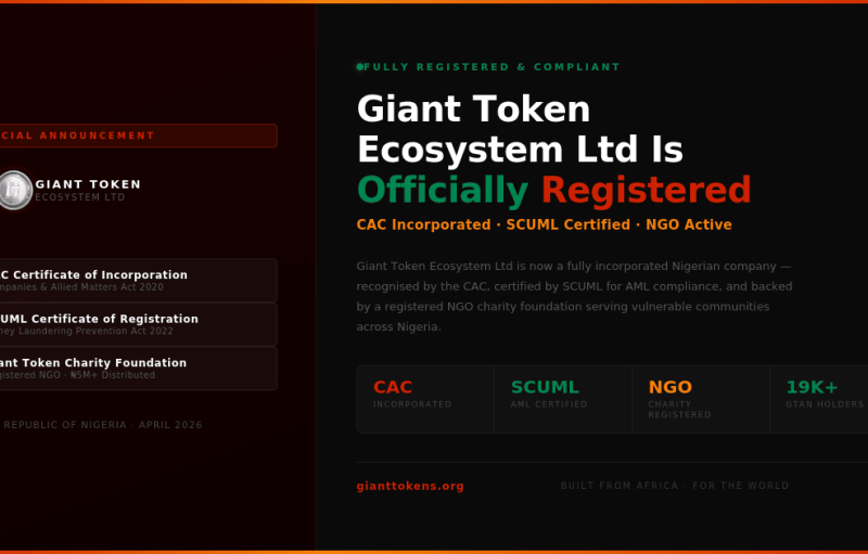 Giant Token Ecosystem registered